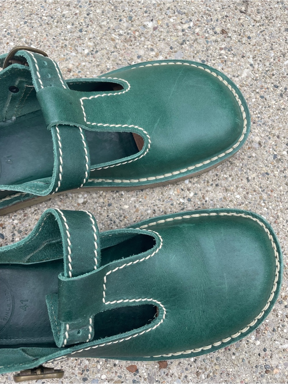 Duckfeet Lolland Mary Jane Leather Green Shoes Wide EU size 41 US 9.5 or 10 - Picture 7 of 14